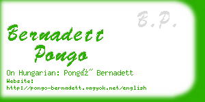bernadett pongo business card